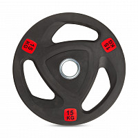 Диск 51 мм. NEO обрезиненный с 3-мя хватами 15 кг, VictoryFit VF-ST51150