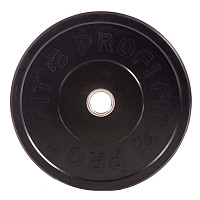 Диск для штанги каучуковый, черный D51 мм PROFI-FIT 10 кг
