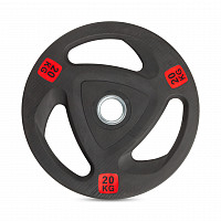 Диск 51 мм. NEO обрезиненный с 3-мя хватами 20 кг, VictoryFit VF-ST51200
