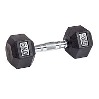 Гантель гексагональная обрезиненная PROFI-FIT  5 кг