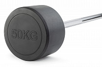 Штанга неразборная обрезиненная 50 кг. Прямой гриф. VictoryFit VF-DX4500