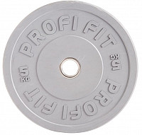 Диск для штанги каучуковый, цветной D51 мм PROFI-FIT  5 кг
