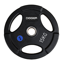 Диск олимпийский обрезиненный 3-х хватовый 15кг Hasttings Digger HD51C1C-15